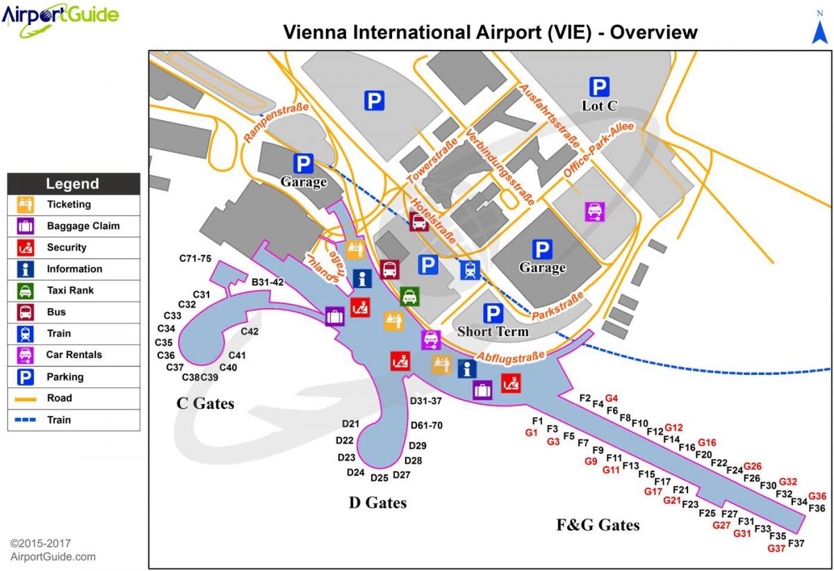 Viyana haritası havaalanı varış