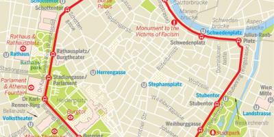Viyana ring tramvay güzergah haritası