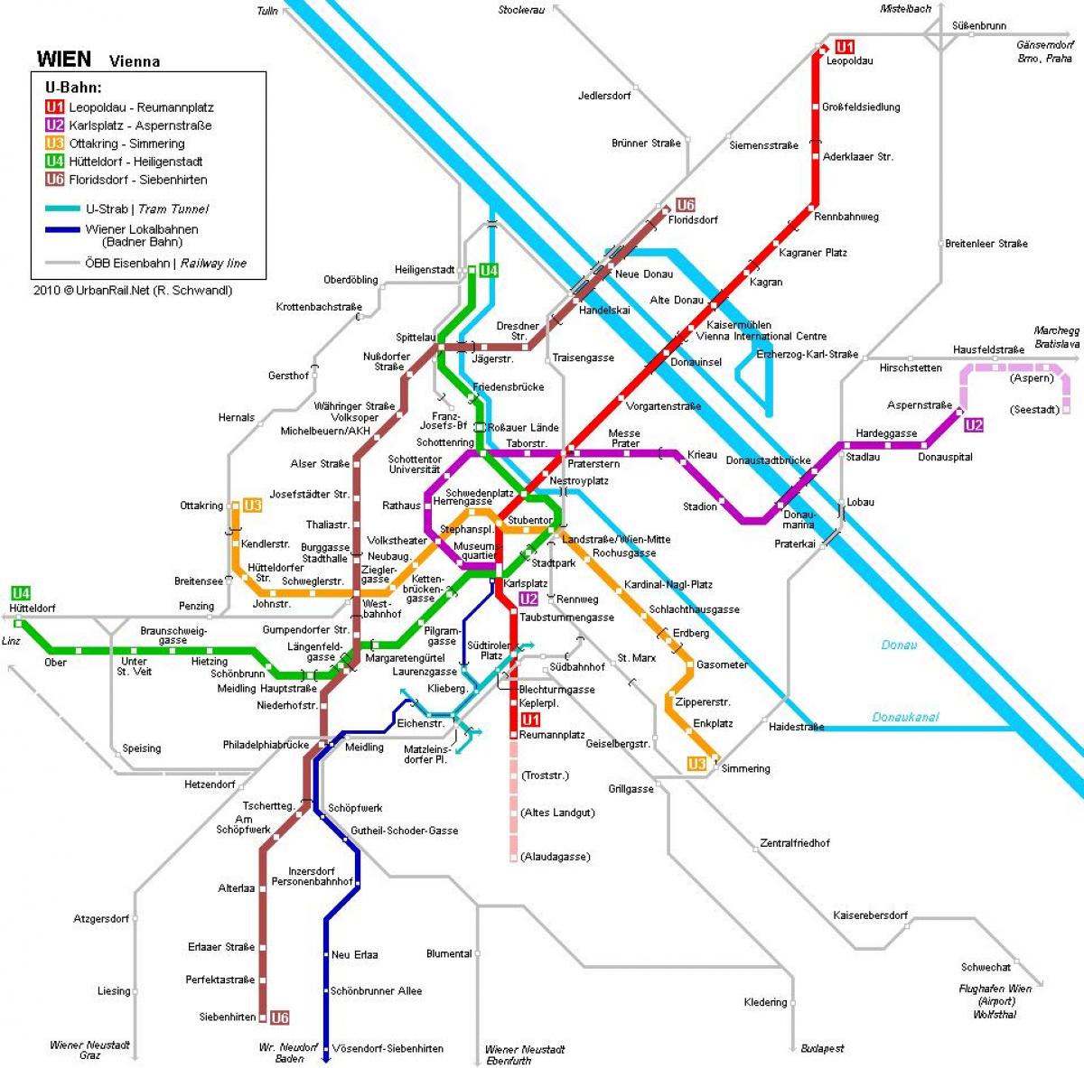 Viyana metro haritası, şehir