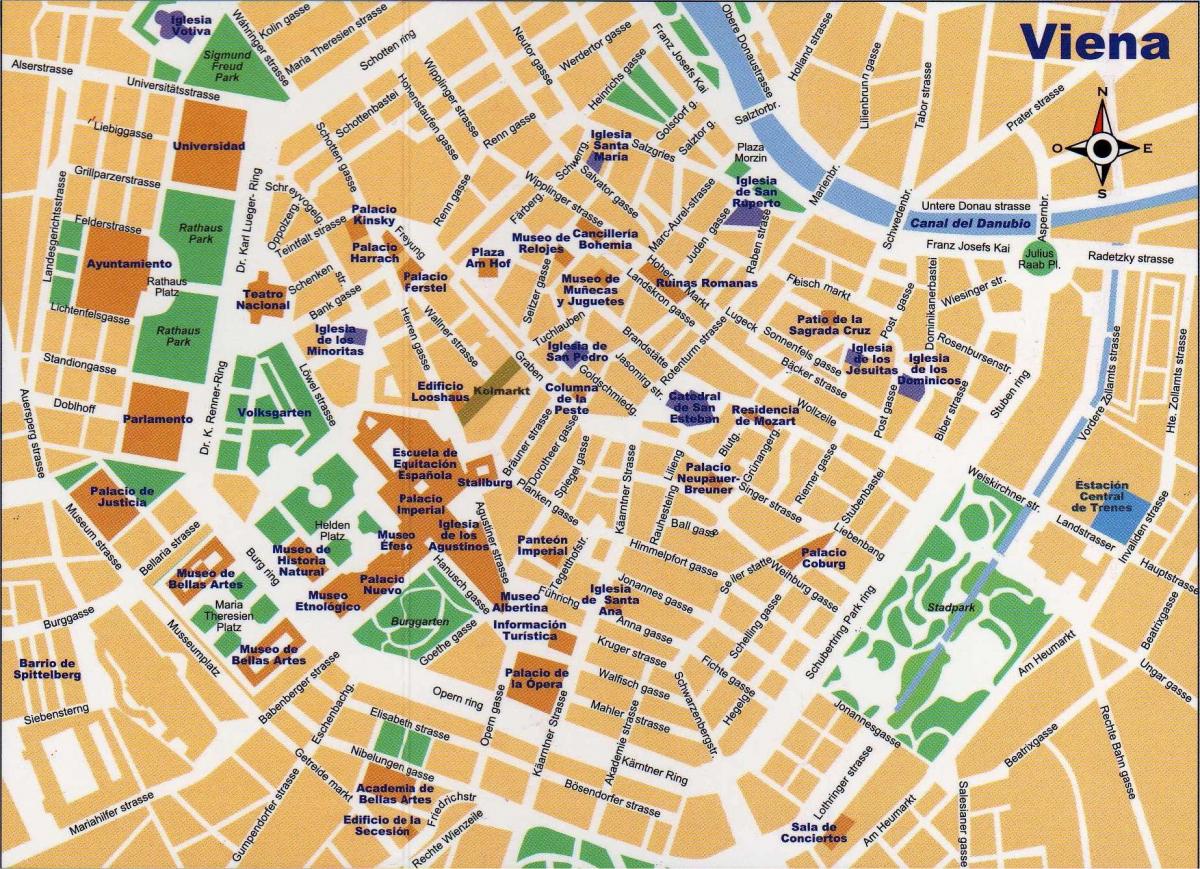 Merkezi Viyana sokak haritası 