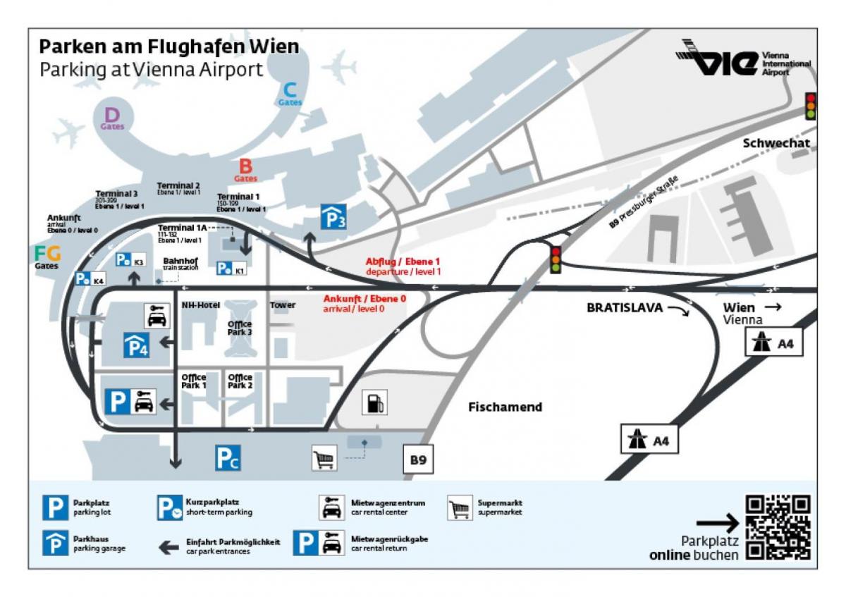 Viyana havaalanı Park haritası 