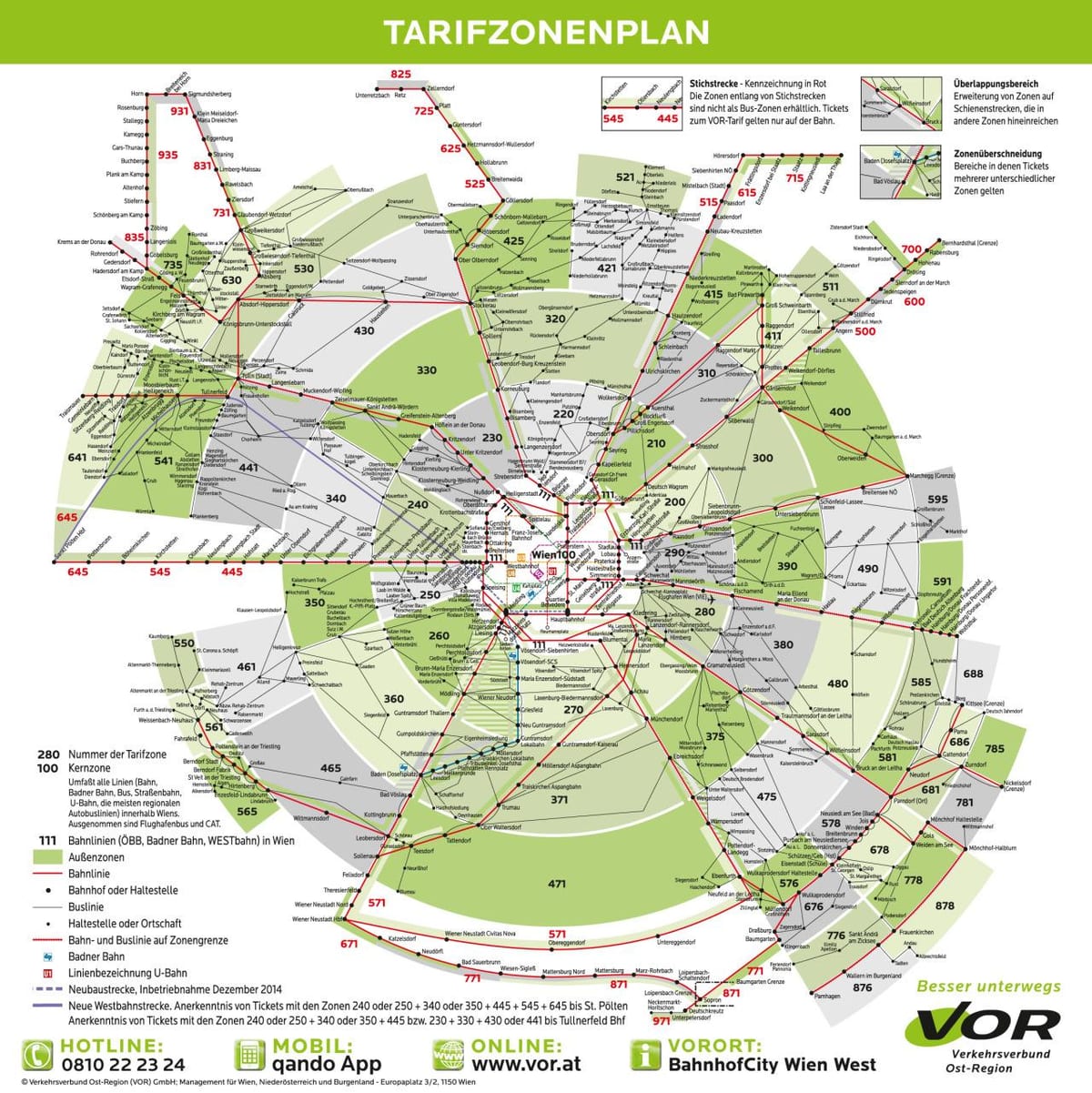 100 Viyana haritası metro bölgesi 