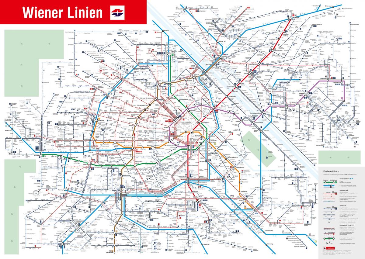 Viyana toplu taşıma sistemi haritası 
