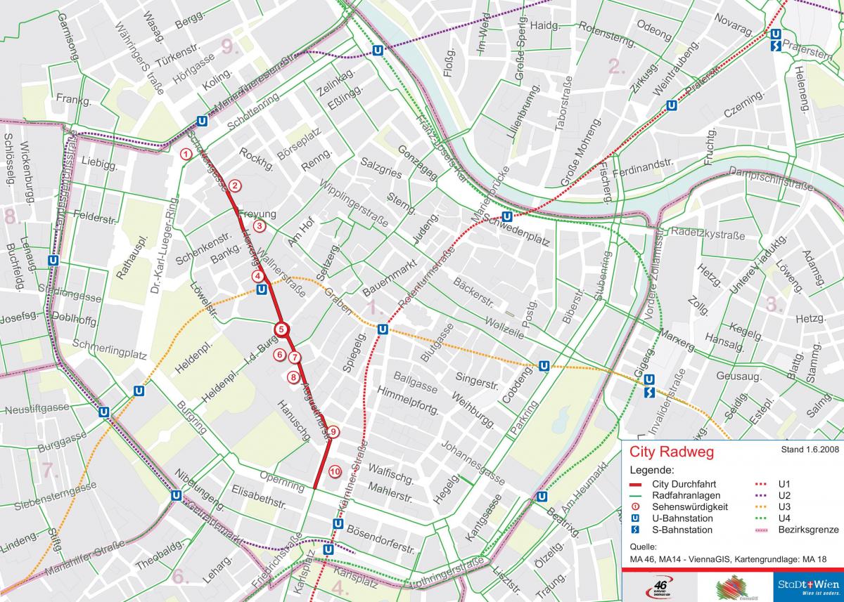 Viyana bisiklet haritası
