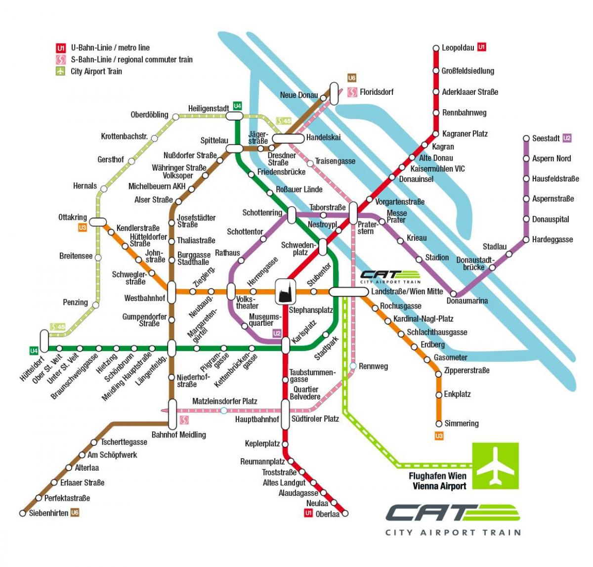 cat şehir Havalimanı treni Viyana Haritayı göster