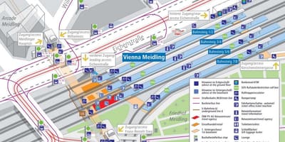 Viyana, Avusturya Haritayı tren istasyonları 